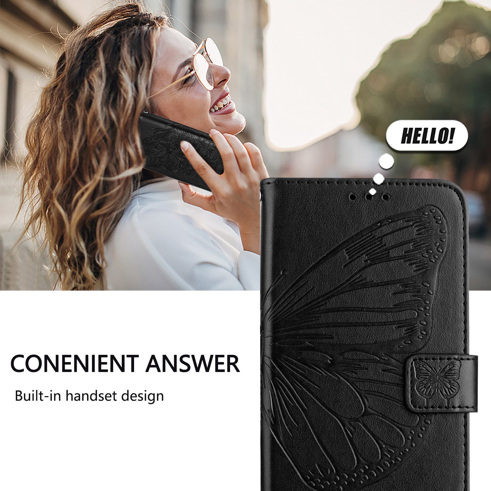 YB Imprinting Series-4 For Samsung Galaxy Z Fold6 5G Case Wallet Leather Phone Cover with Hand Strap - Black