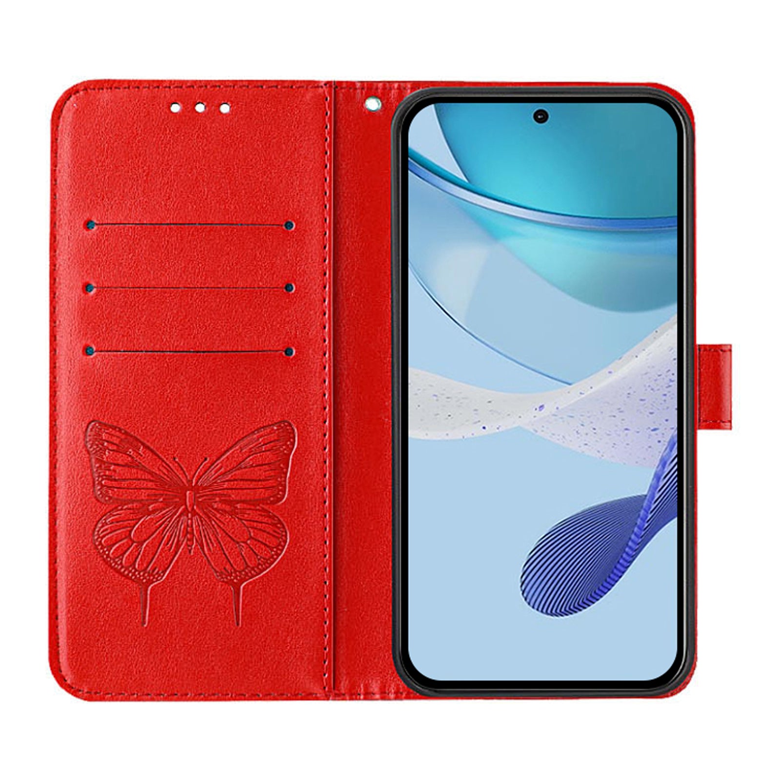 YB Imprinting Series-4 For Samsung Galaxy Z Fold6 5G Case Wallet Leather Phone Cover with Hand Strap - Red