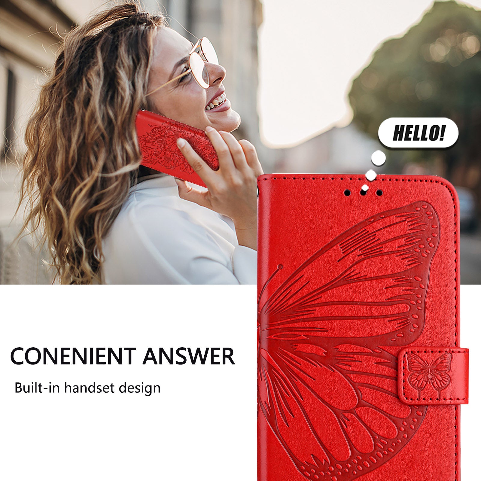 YB Imprinting Series-4 For Samsung Galaxy Z Fold6 5G Case Wallet Leather Phone Cover with Hand Strap - Red