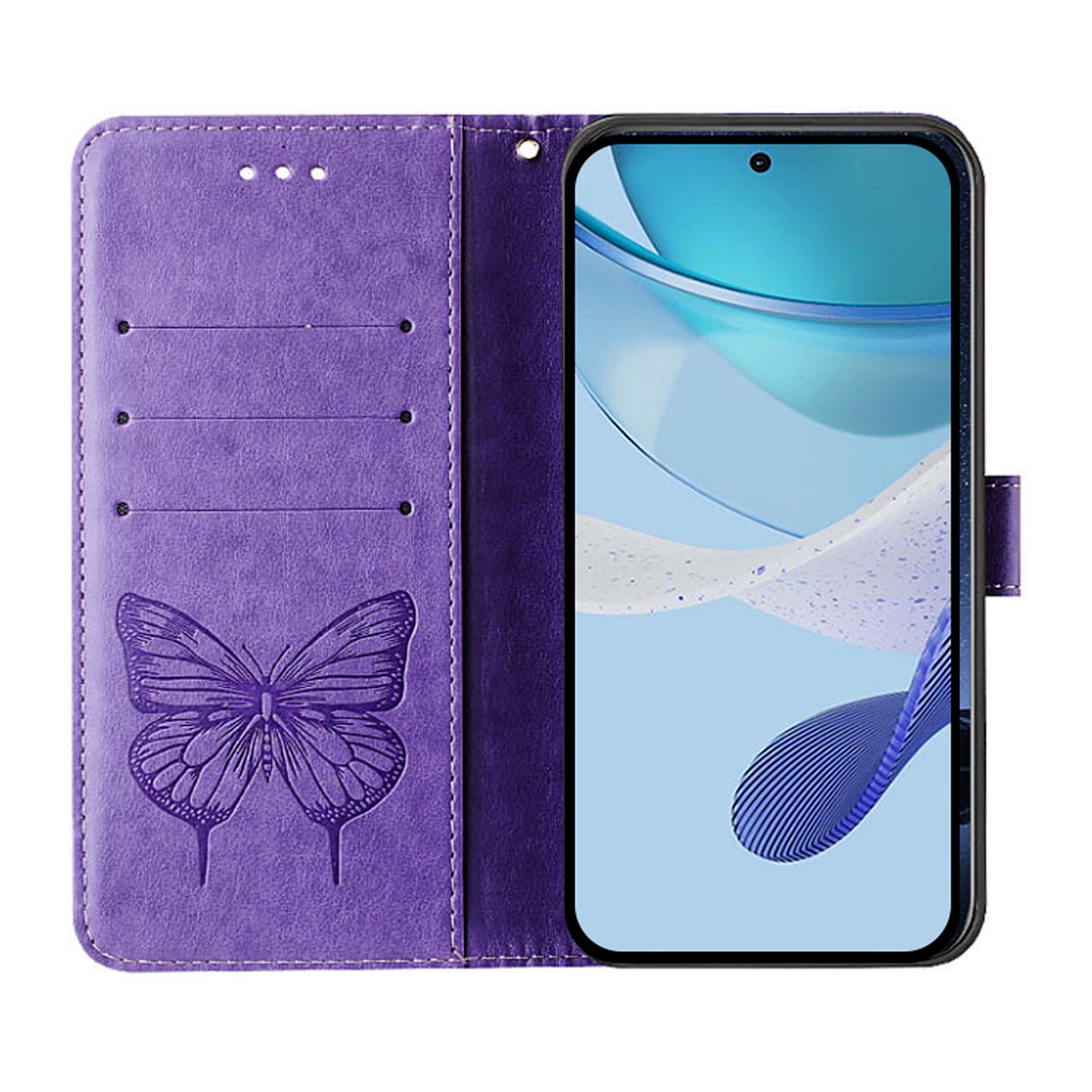 YB Imprinting Series-4 For Samsung Galaxy Z Fold6 5G Case Wallet Leather Phone Cover with Hand Strap - Light Purple