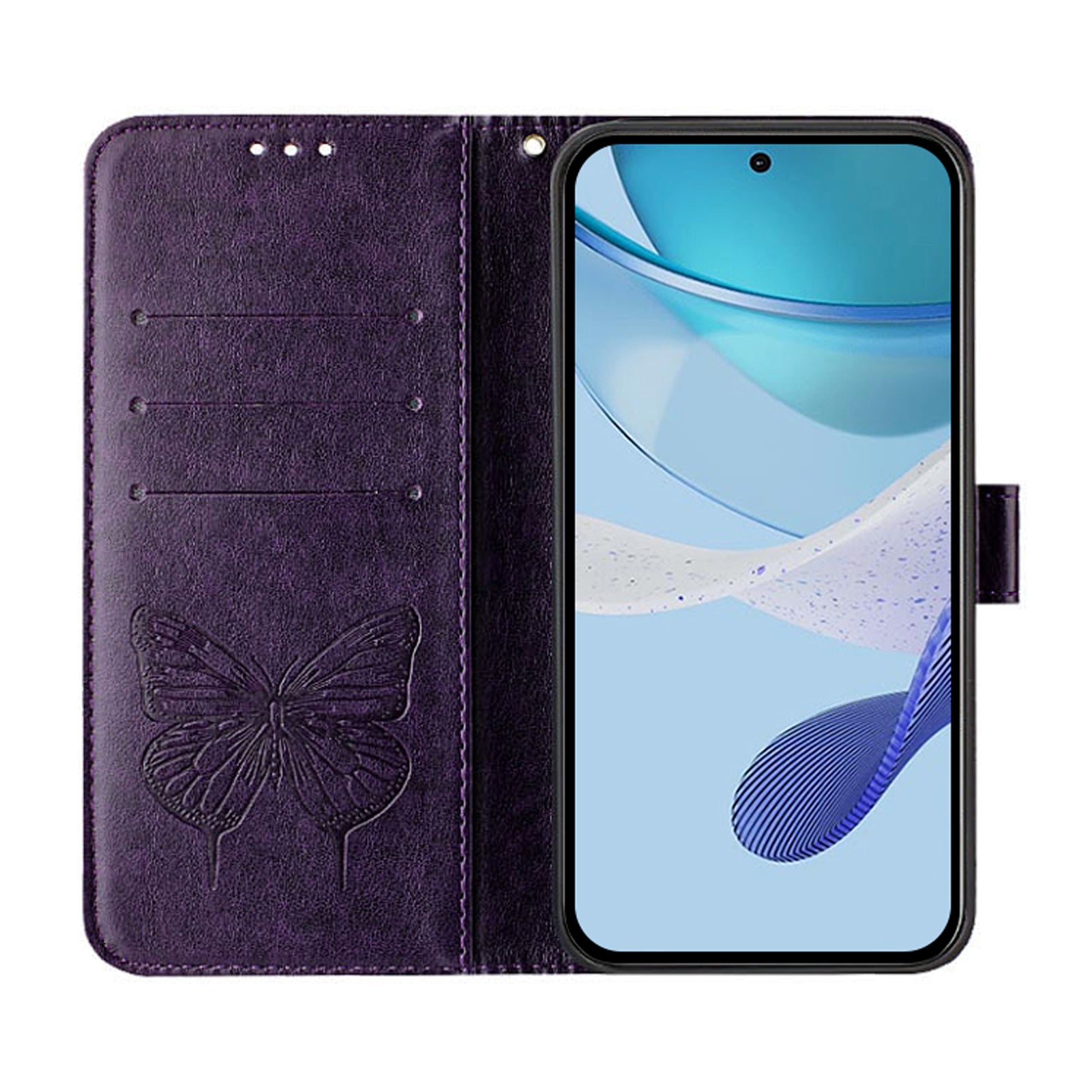 YB Imprinting Series-4 For Samsung Galaxy Z Fold6 5G Case Wallet Leather Phone Cover with Hand Strap - Dark Purple