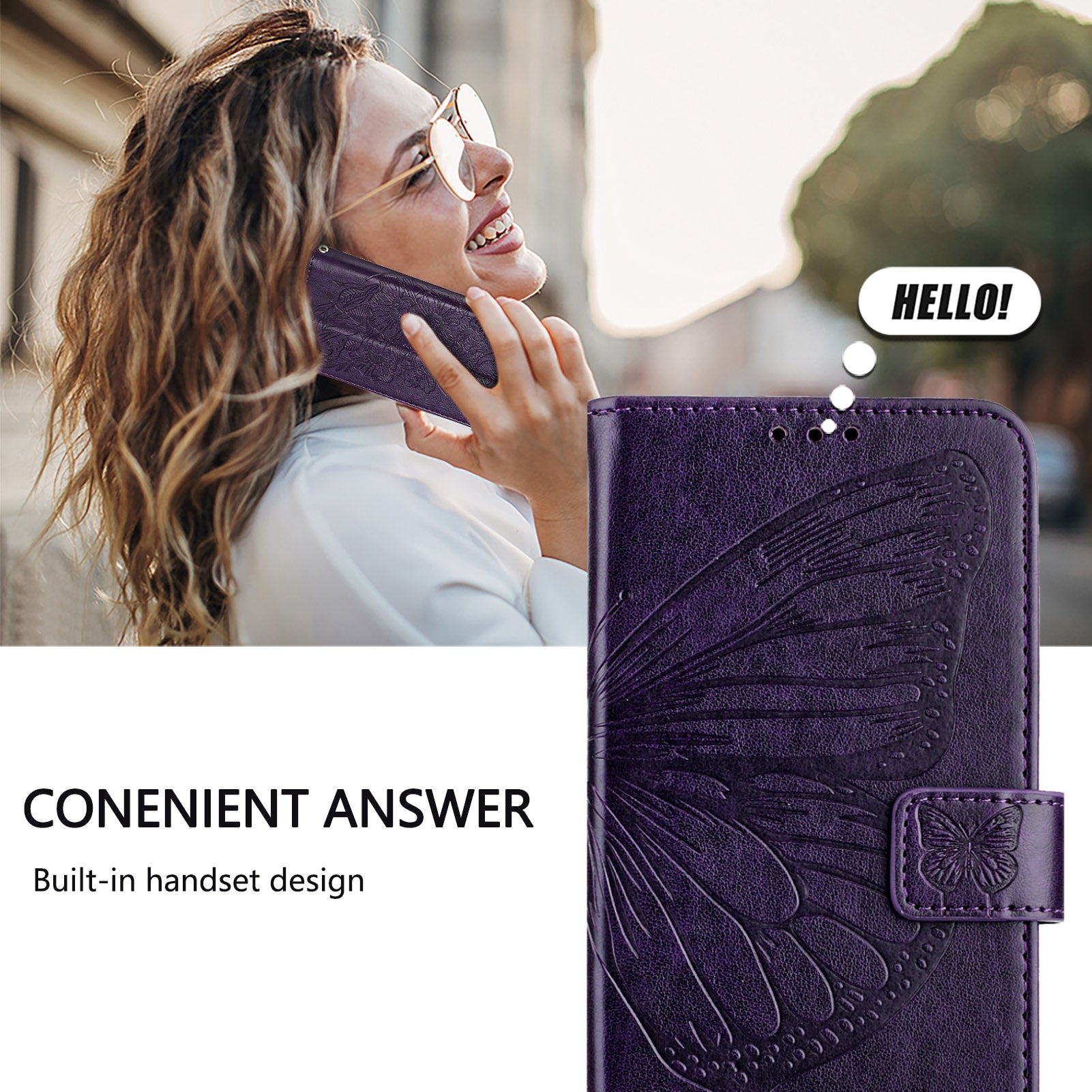 YB Imprinting Series-4 For Samsung Galaxy Z Fold6 5G Case Wallet Leather Phone Cover with Hand Strap - Dark Purple