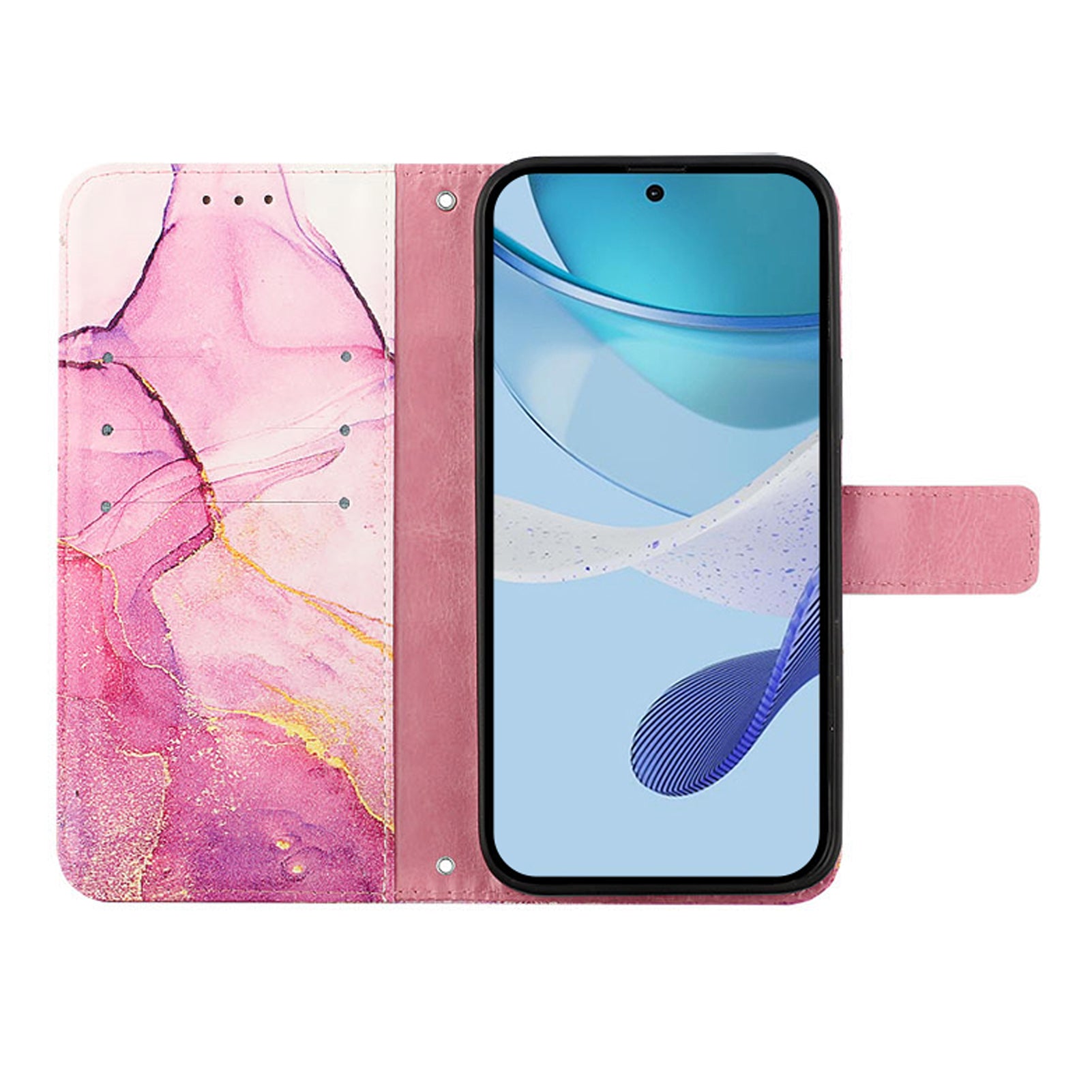 For Samsung Galaxy Z Fold6 5G Wallet Case Leather Phone Cover with Strap - Pink / Purple / Gold LS001