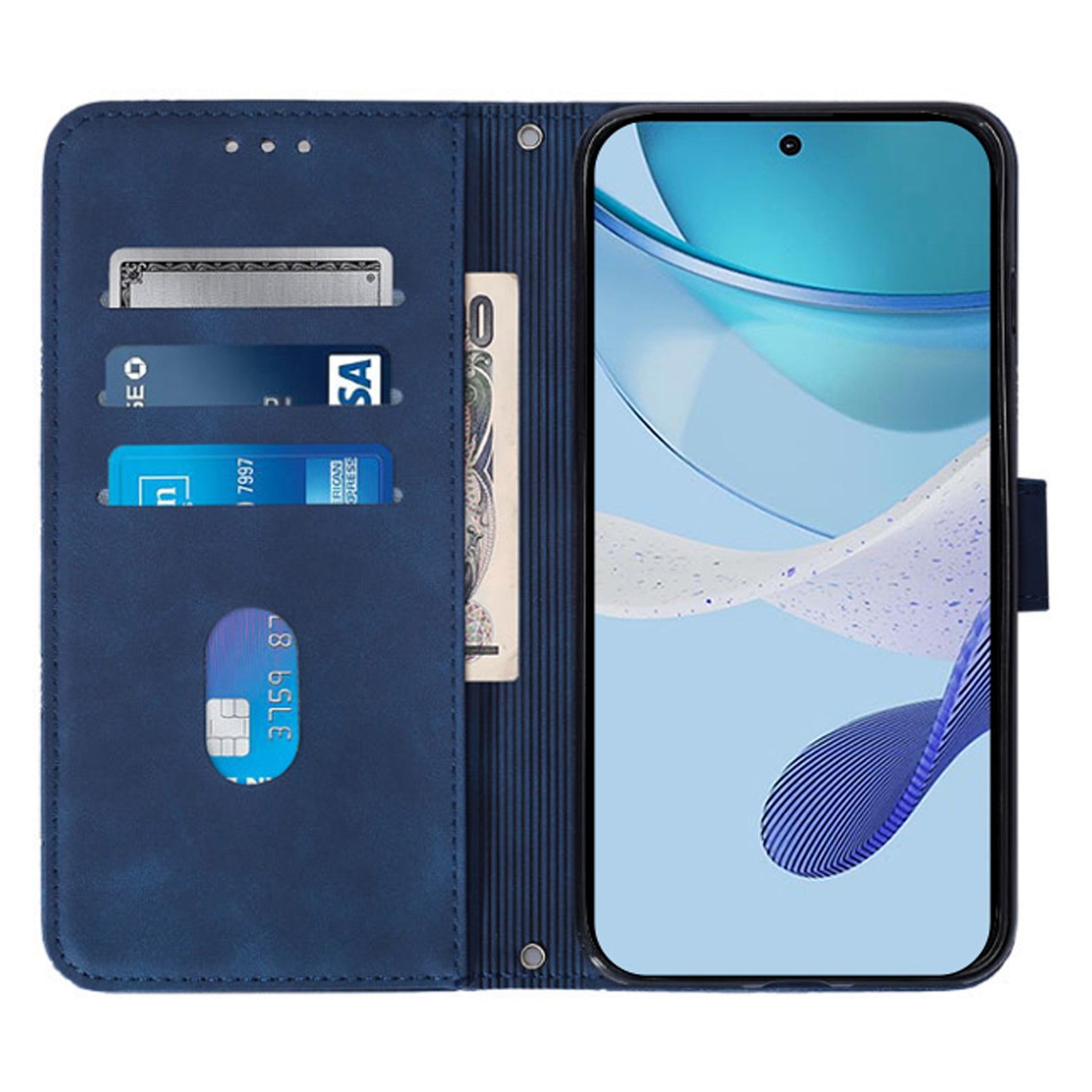 For Samsung Galaxy Z Fold6 5G Case PU Leather Wrist Strap Magnetic Closure Phone Cover - Sapphire