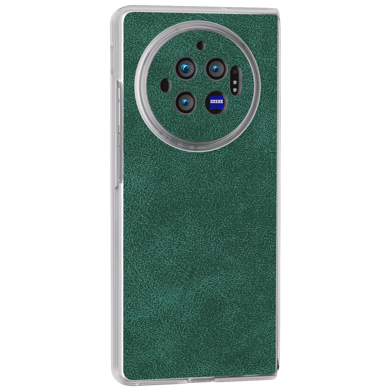 For vivo X Fold3 Case PU Leather Coated PC Matte Edge Anti-Fingerprint Phone Cover - Green