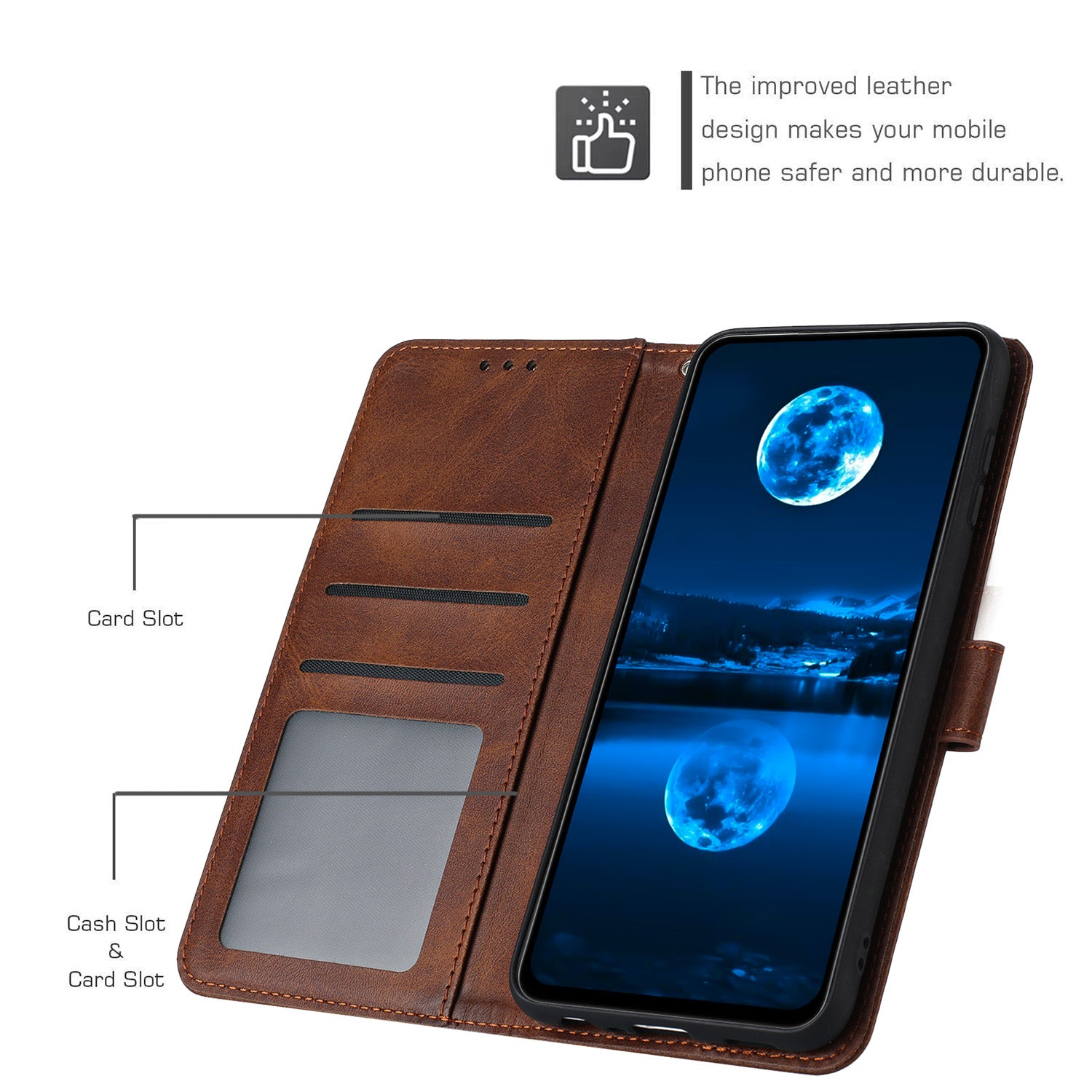 For Samsung Galaxy S20 FE / S20 FE 5G / S20 FE 2022 / S20 Lite Calf Texture Phone Stand Cover Mobile Accessories Wholesale - Brown