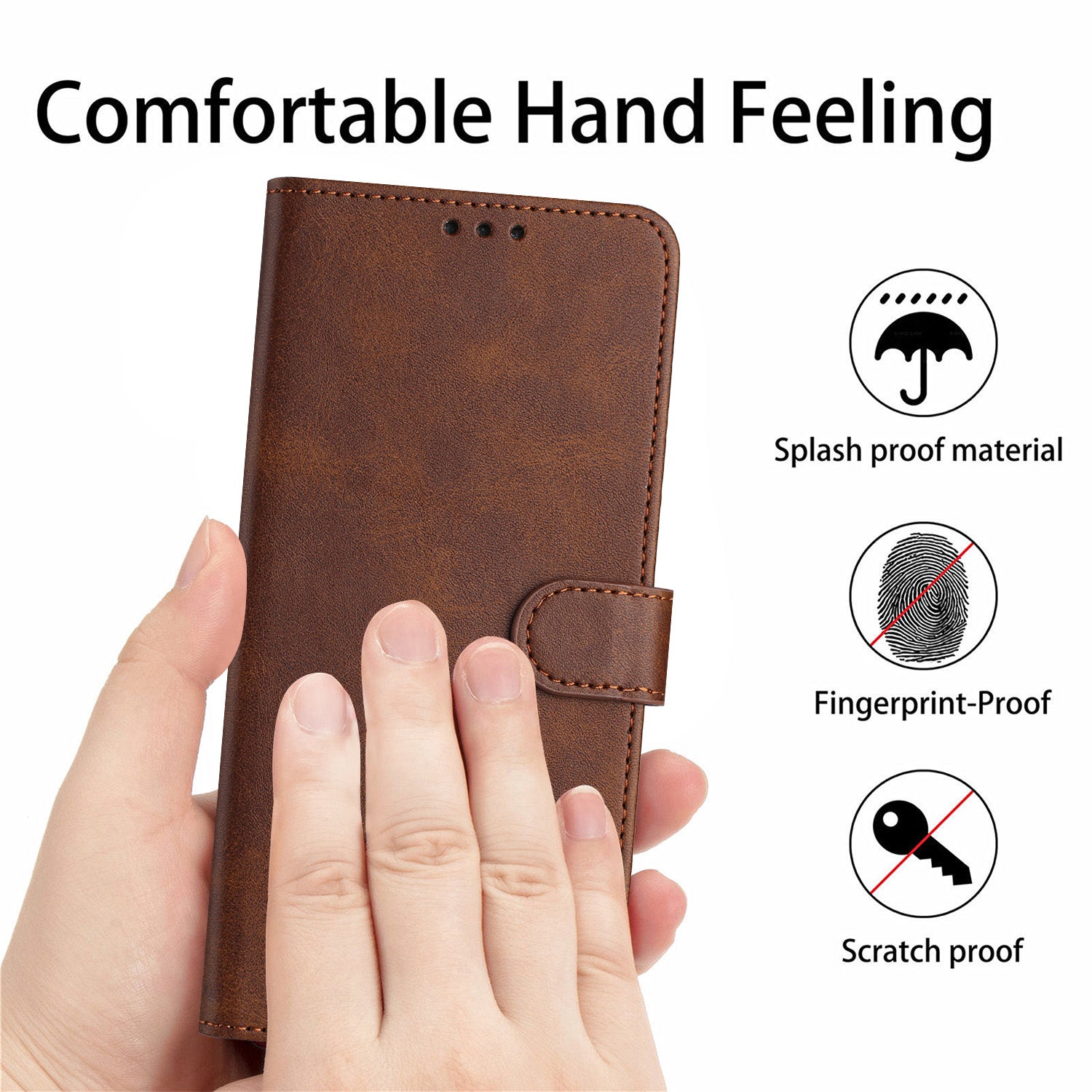 For Samsung Galaxy S20 FE / S20 FE 5G / S20 FE 2022 / S20 Lite Calf Texture Phone Stand Cover Mobile Accessories Wholesale - Brown