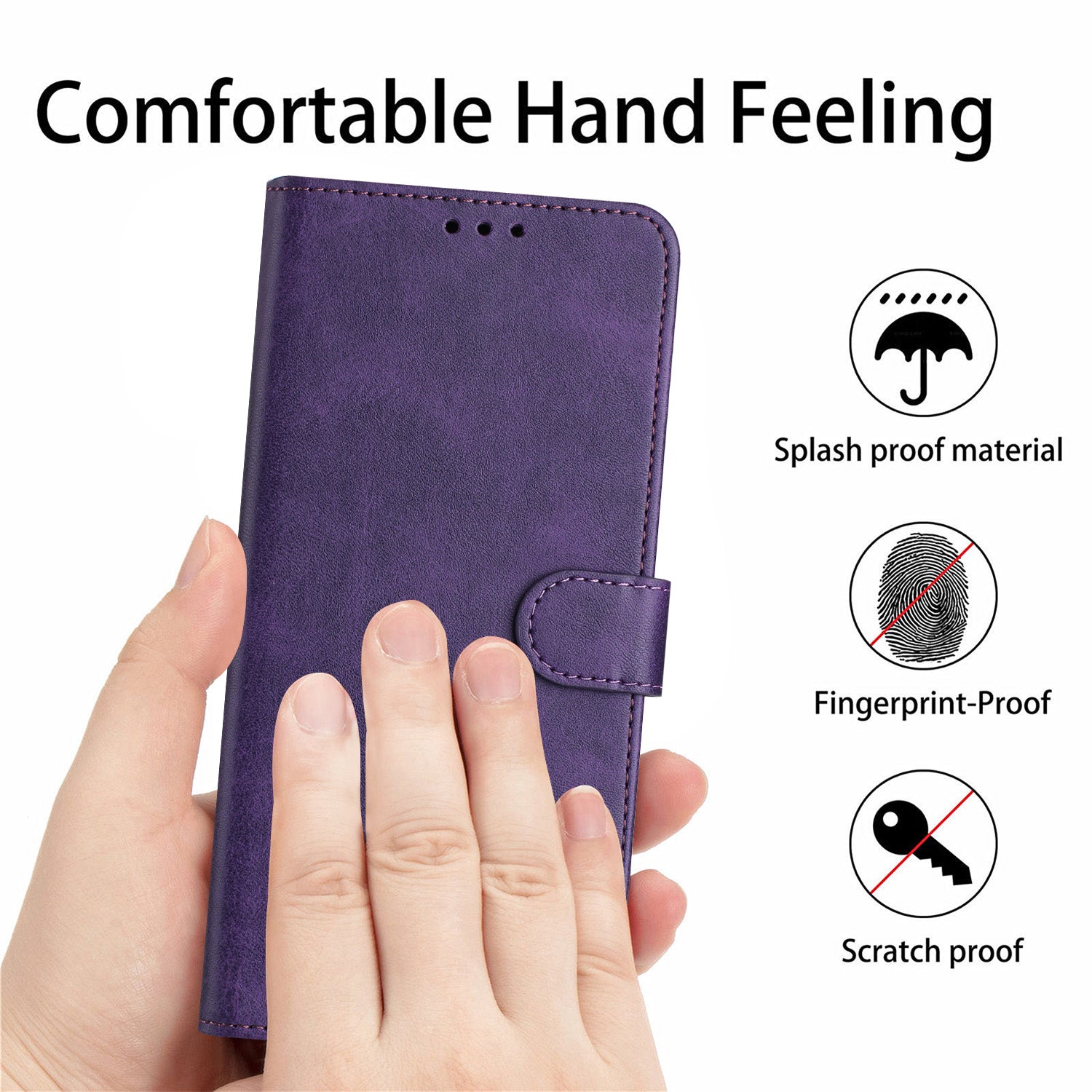 For Samsung Galaxy S20 FE / S20 FE 5G / S20 FE 2022 / S20 Lite Calf Texture Phone Stand Cover Mobile Accessories Wholesale - Purple