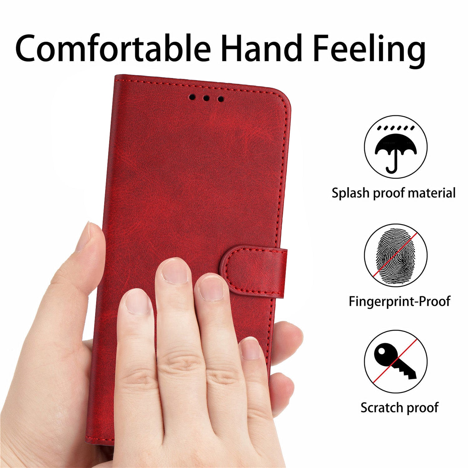 For Samsung Galaxy S20 FE / S20 FE 5G / S20 FE 2022 / S20 Lite Calf Texture Phone Stand Cover Mobile Accessories Wholesale - Red