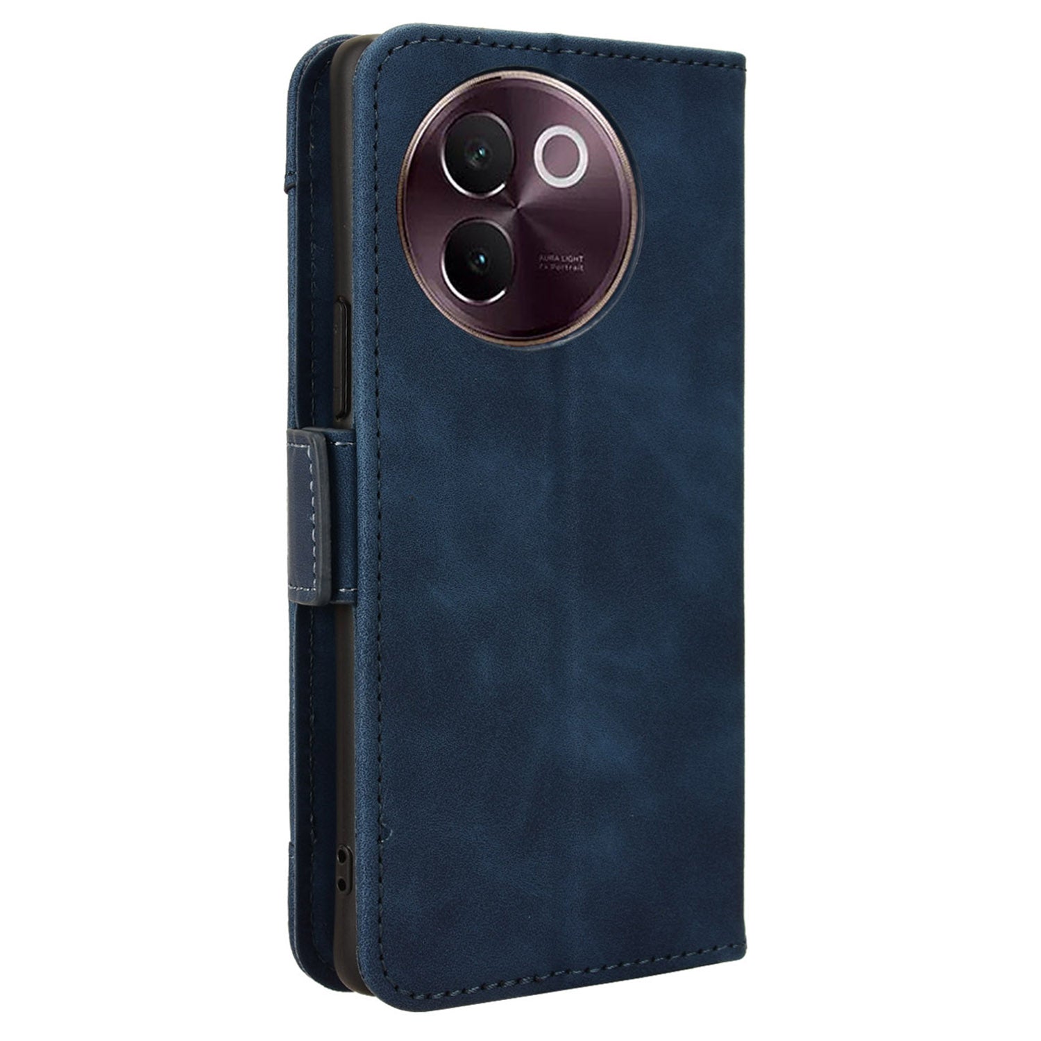 For vivo V30e 5G / V40 Lite 5G Case PU Leather Flip Folio Phone Cover with Multiple Card Holders - Blue