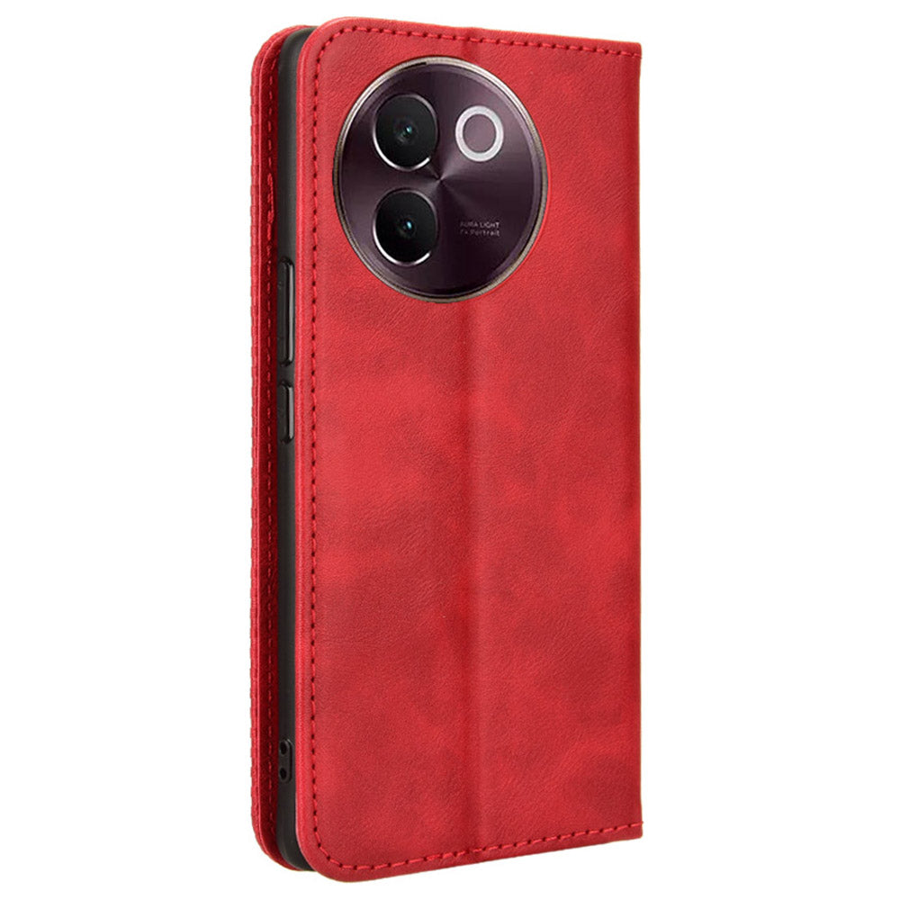 For vivo V30e 5G / V40 Lite 5G Cover Magnetic Closure Wallet Stand Wholesale Phone Case - Red