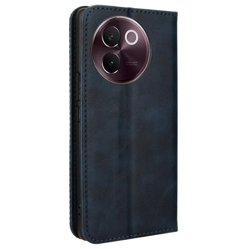 For vivo V30e 5G / V40 Lite 5G Cover Magnetic Closure Wallet Stand Wholesale Phone Case - Blue