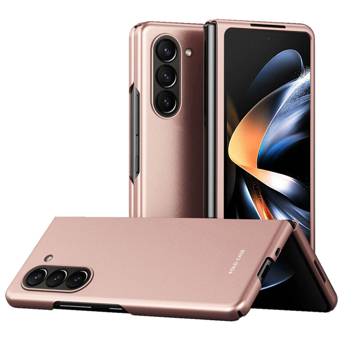 For Samsung Galaxy Z Fold6 5G Matte Case Skin-Touch Hard PC Phone Cover - Rose Gold