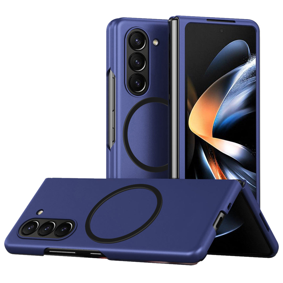 For Samsung Galaxy Z Fold6 5G Case Compatible with Magsafe Skin-Touch Matte Hard PC Phone Cover - Sapphire