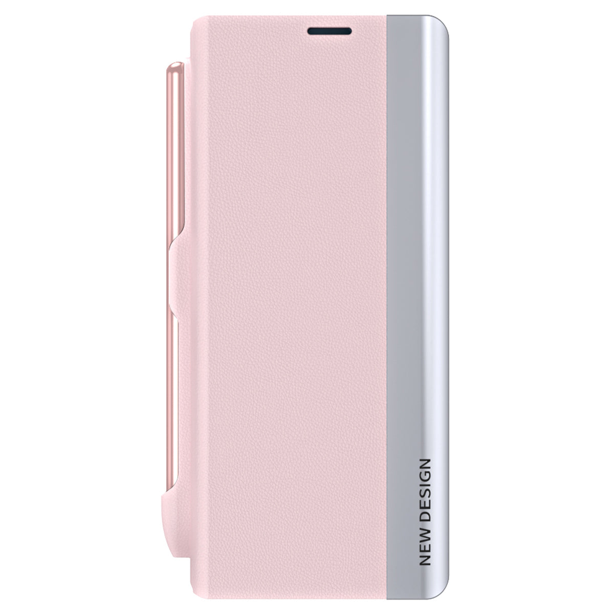 For Samsung Galaxy Z Fold6 5G Case Electroplating Pen Slot Phone Cover with Stylus - Pink