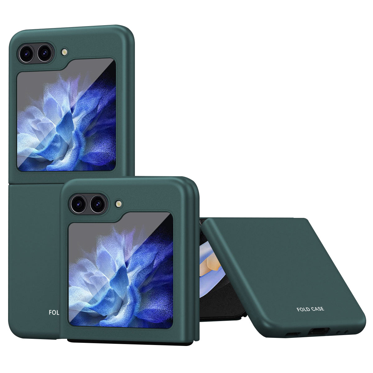 For Samsung Galaxy Z Flip6 5G Wholesale Folded Phone Case Skin-Touch Hard PC Phone Cover - Midnight Green