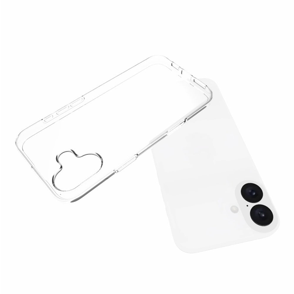 For iPhone 16 Plus Phone Cover Non-Slip TPU Watermark-Free Glossy Clear Case