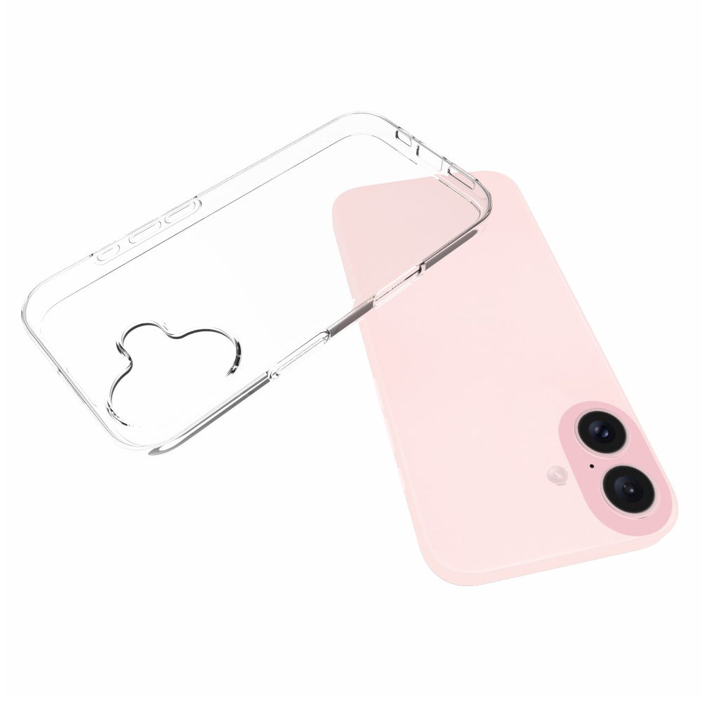 For iPhone 16 Non-Slip TPU Phone Case Watermark-Free Glossy Anti-Scratch Clear Phone Cover