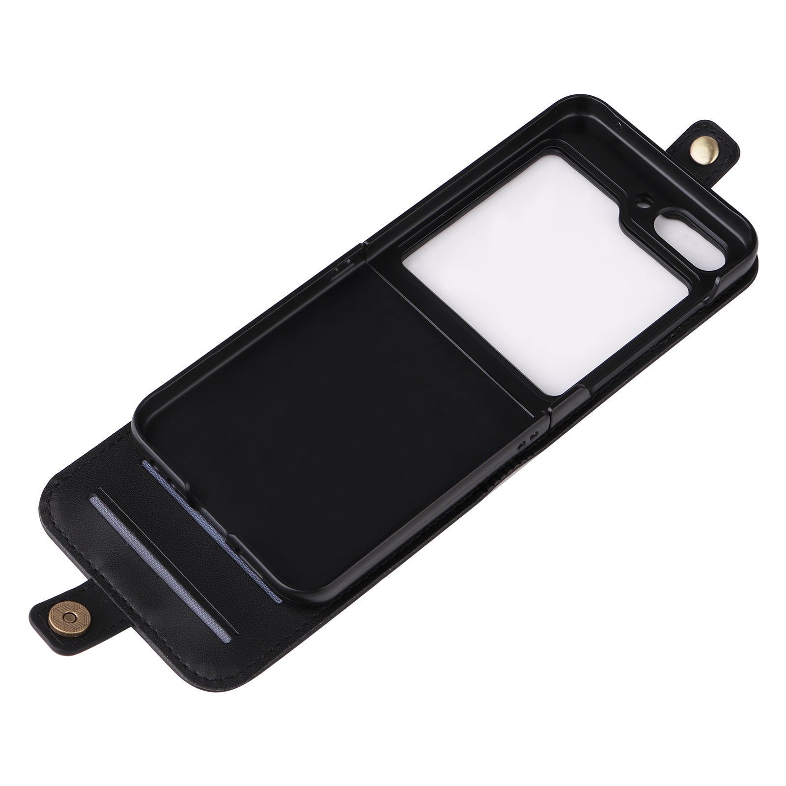 YIKATU YK-001 For Samsung Galaxy Z Flip6 5G Case Leather Phone Cover with Card Slots - Black