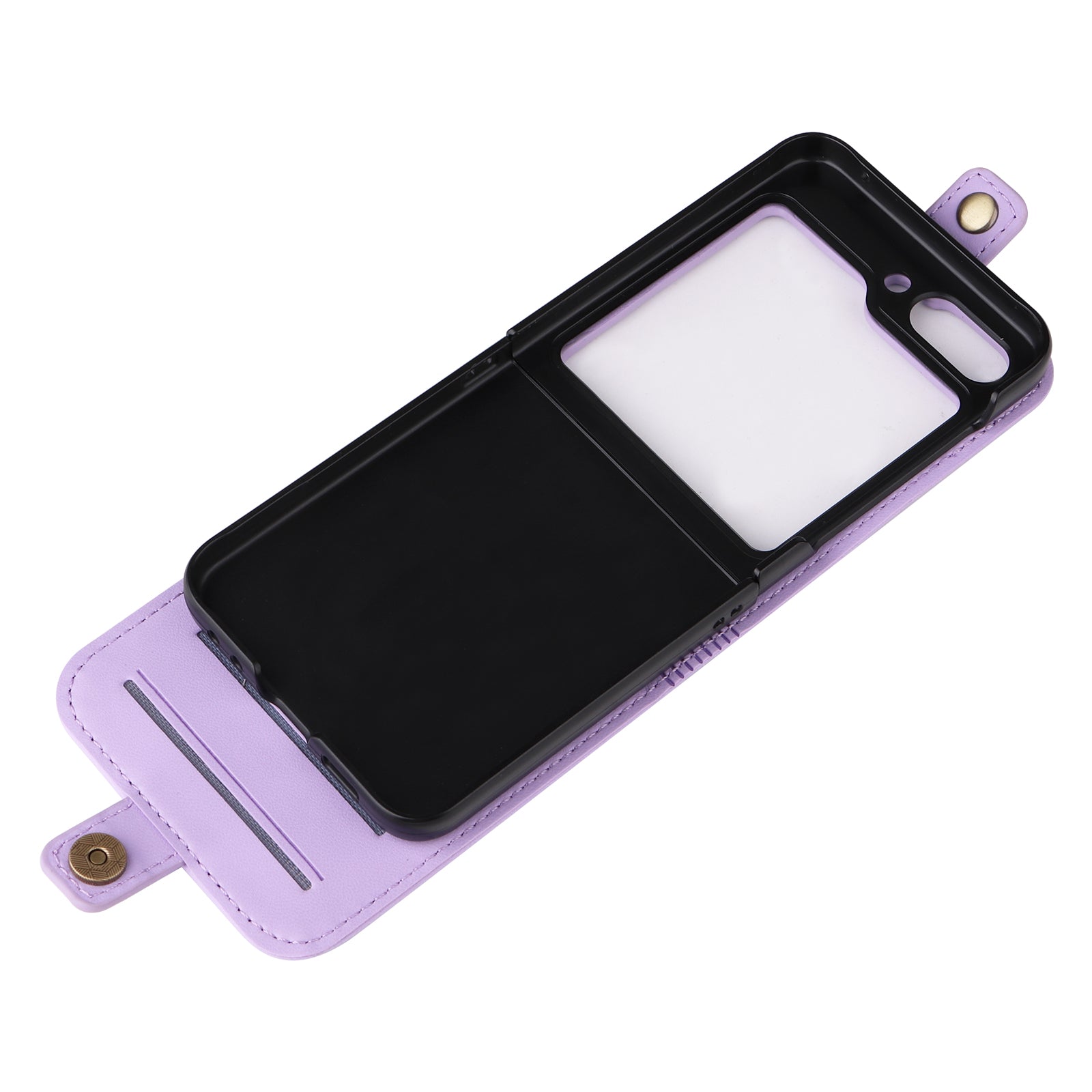 YIKATU YK-001 For Samsung Galaxy Z Flip6 5G Case Leather Phone Cover with Card Slots - Light Purple