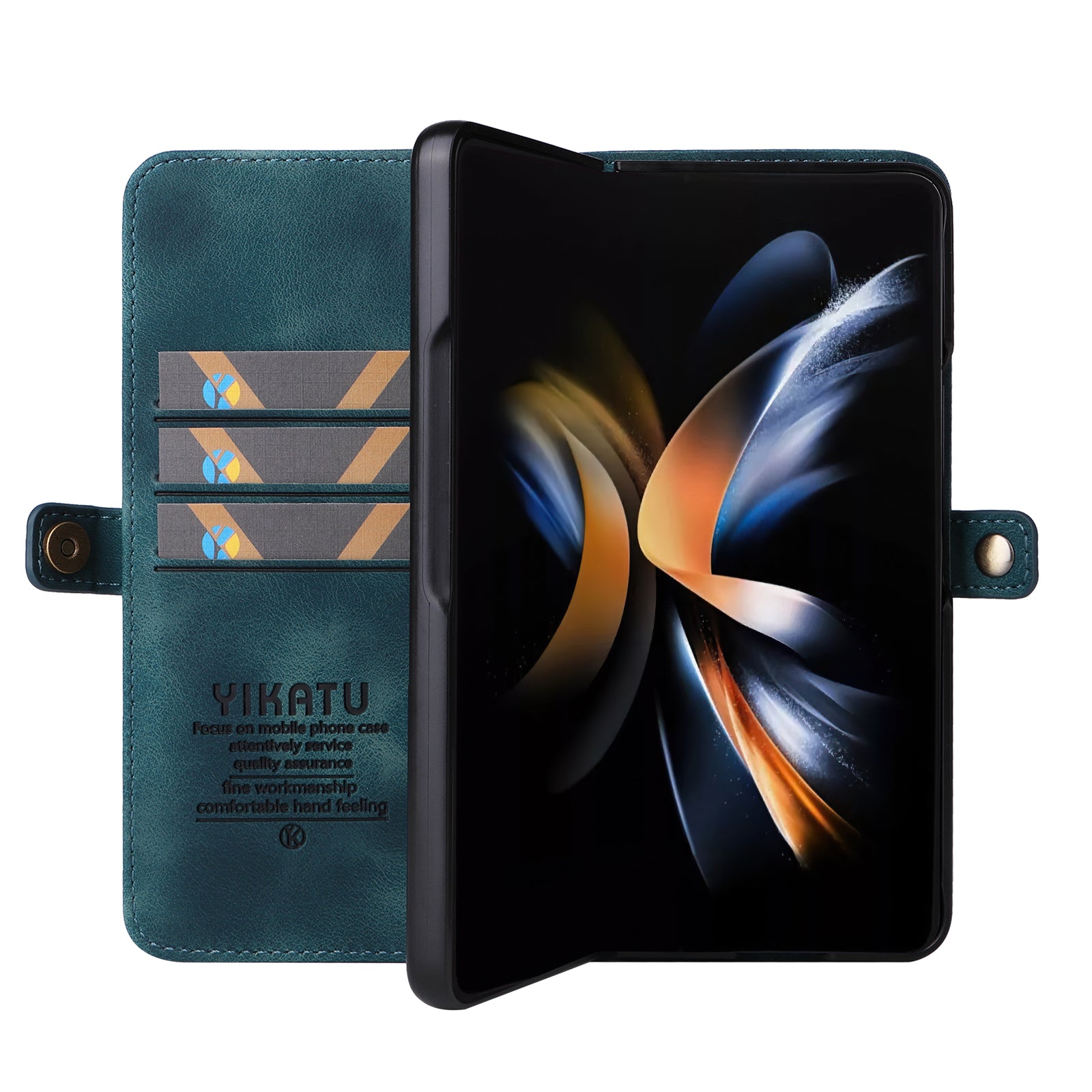 YIKATU YK-002 For Samsung Galaxy Z Fold6 5G Case PU Leather Skin-touch Phone Cover - Blue