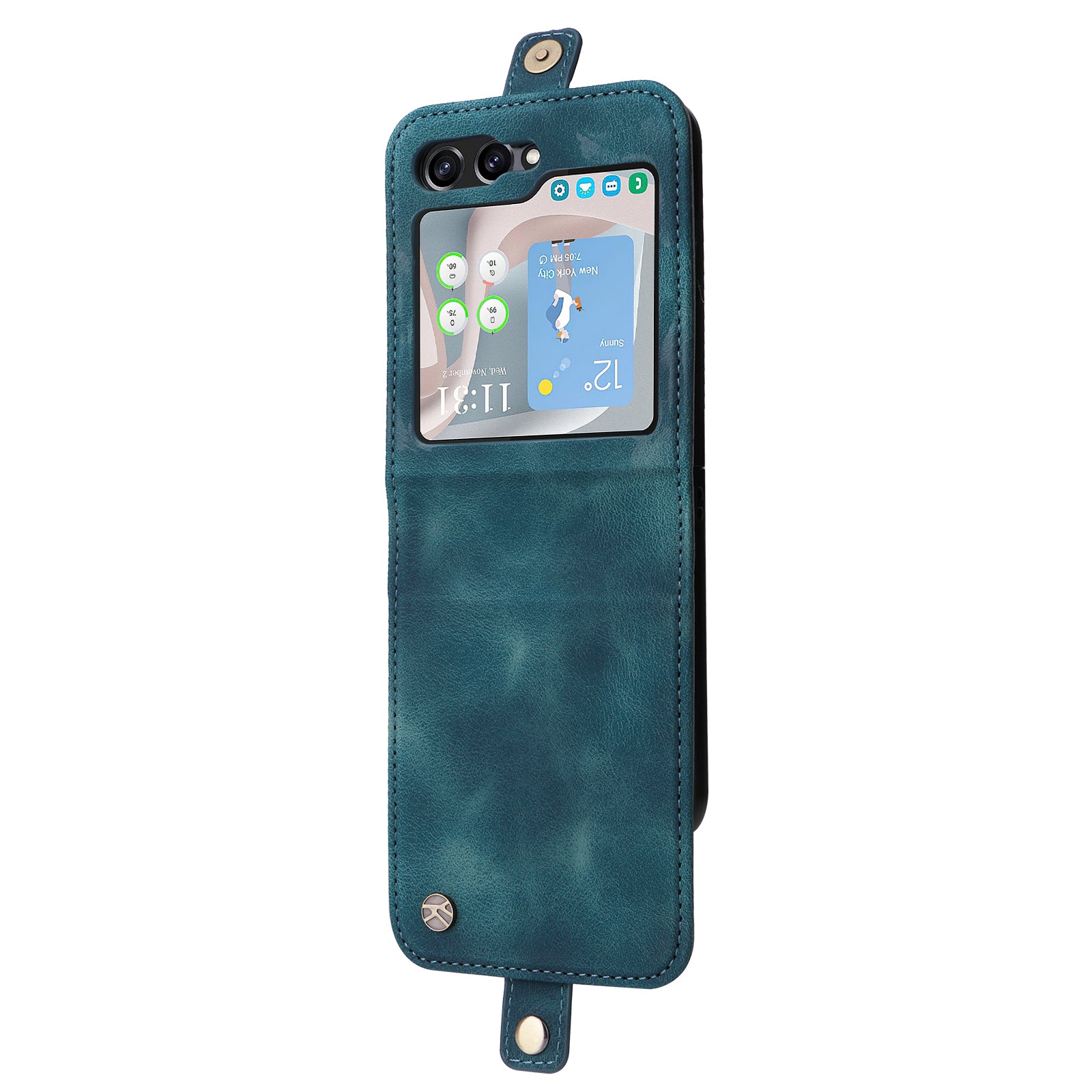 YIKATU YK-002 For Samsung Galaxy Z Flip6 5G Case Card Holders PU Leather Skin-touch Phone Cover - Blue