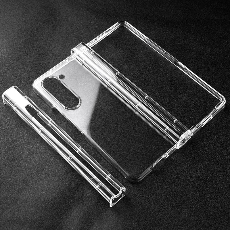 For Samsung Galaxy Z Fold6 5G Clear Case 3-Piece Hard PC Anti-Scratch Phone Cover