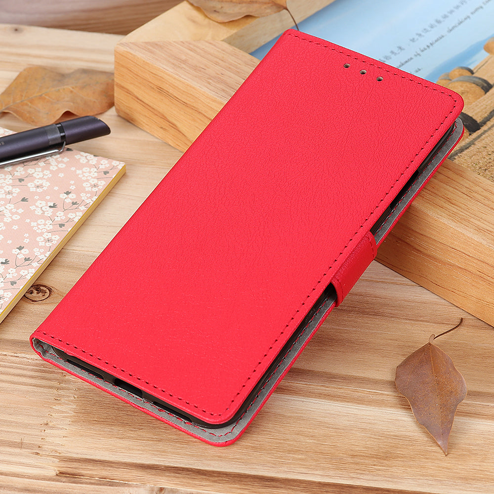 For iPhone 16 Plus Stand Case Protective Leather Wallet Phone Cover - Red