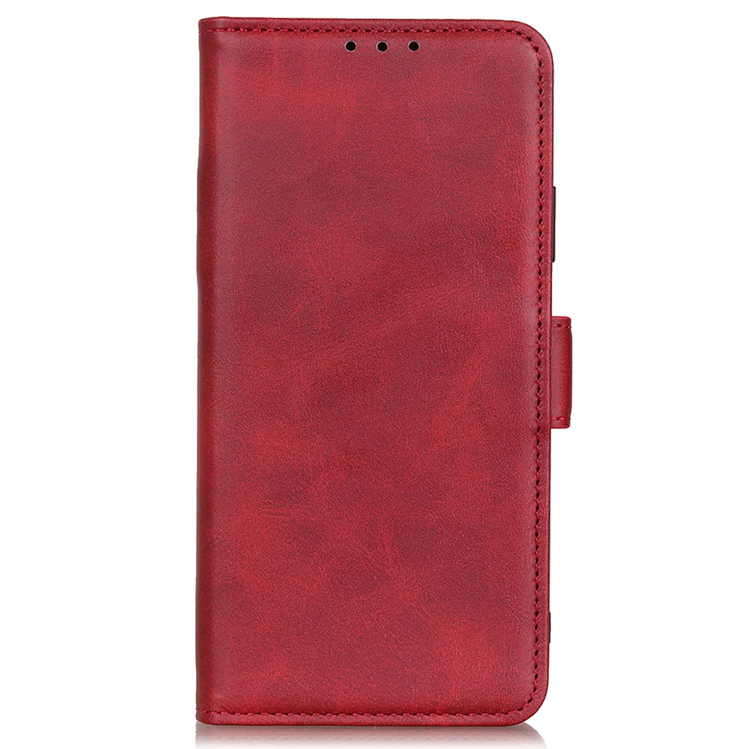 For iPhone 16 Case PU Leather Side-Magnetic Stand Card Slots Phone Cover - Red