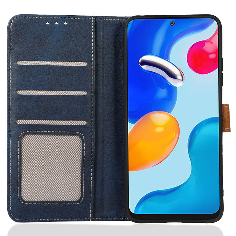 For iPhone 16 Pro Max Case Leather Wallet Stand Calf Texture Phone Protective Cover - Sapphire