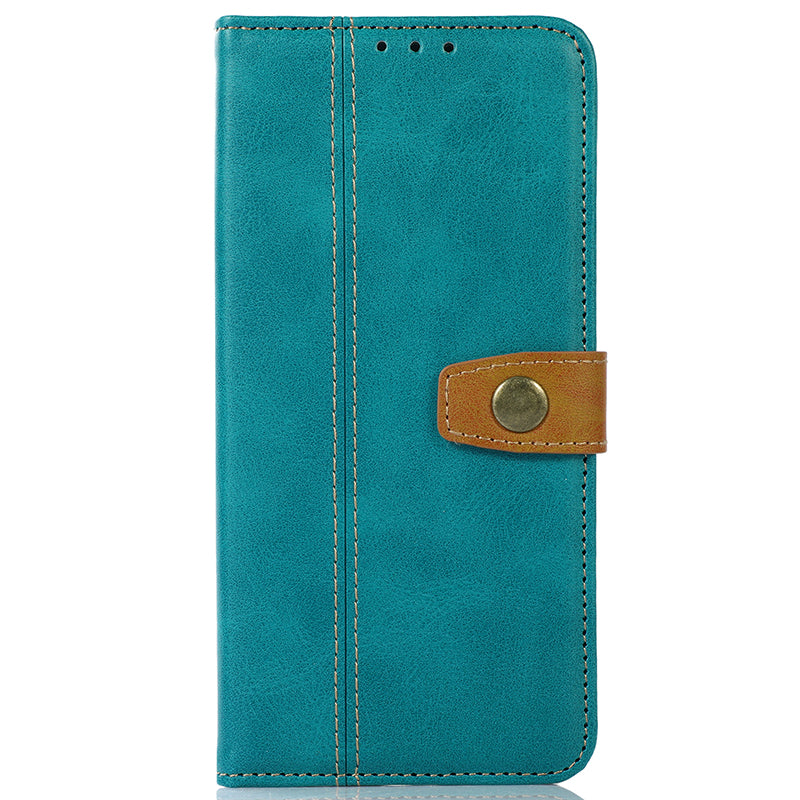 For iPhone 16 Pro Max Case Leather Wallet Stand Calf Texture Phone Protective Cover - Light Green