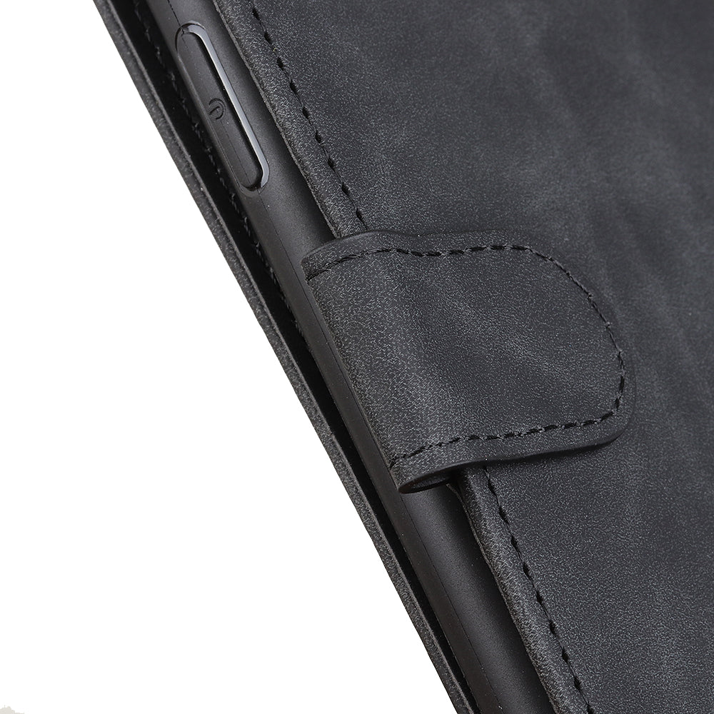 KHAZNEH For iPhone 16 Pro Max Case Vintage PU Leather Folio Phone Cover with Card Slots - Black