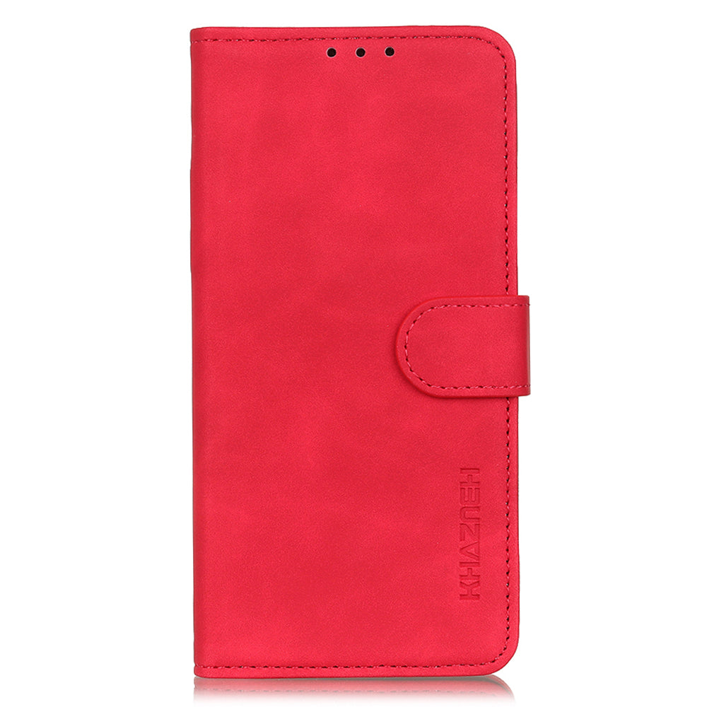 KHAZNEH For iPhone 16 Case Retro Leather Phone Cover with Wallet Stand - Red