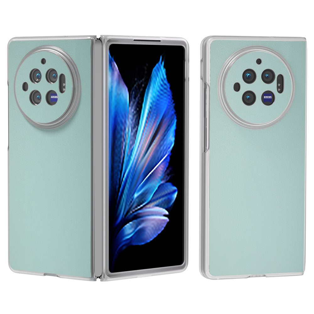 For vivo X Fold3 Case Anti-slip Grip Protective Leather+PC Phone Cover - Baby Blue