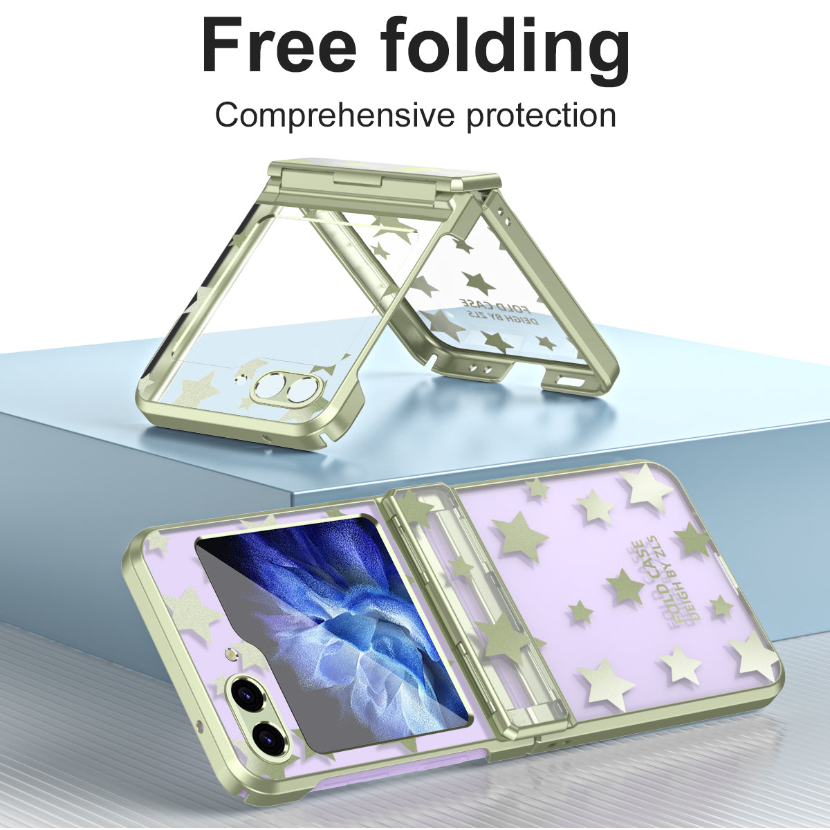 For Samsung Galaxy Z Flip6 5G Case Protective Hard PC Stars Pattern Phone Cover - Mint Green