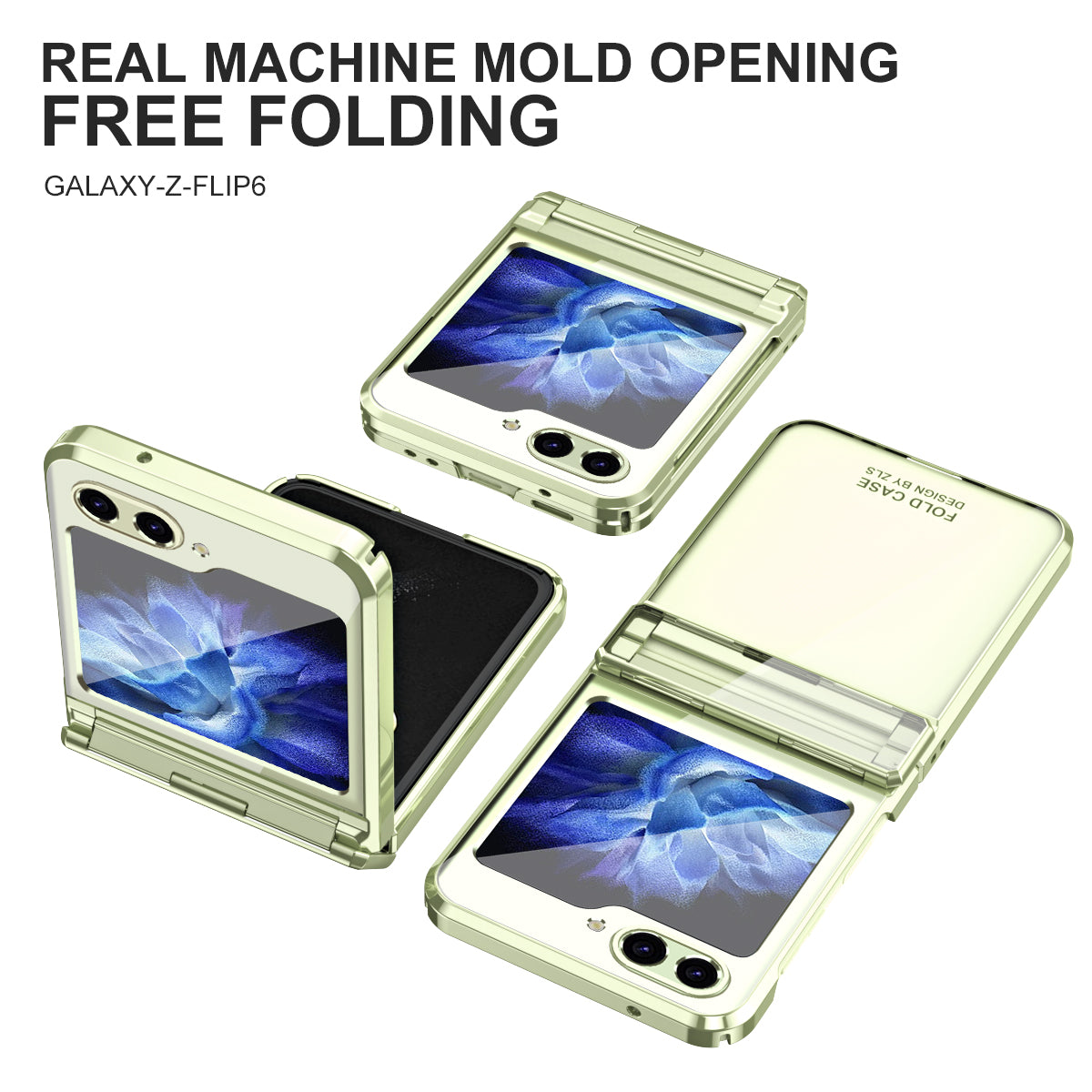 For Samsung Galaxy Z Flip6 5G Case Electroplating Hard PC Folding Phone Cover - Mint Green