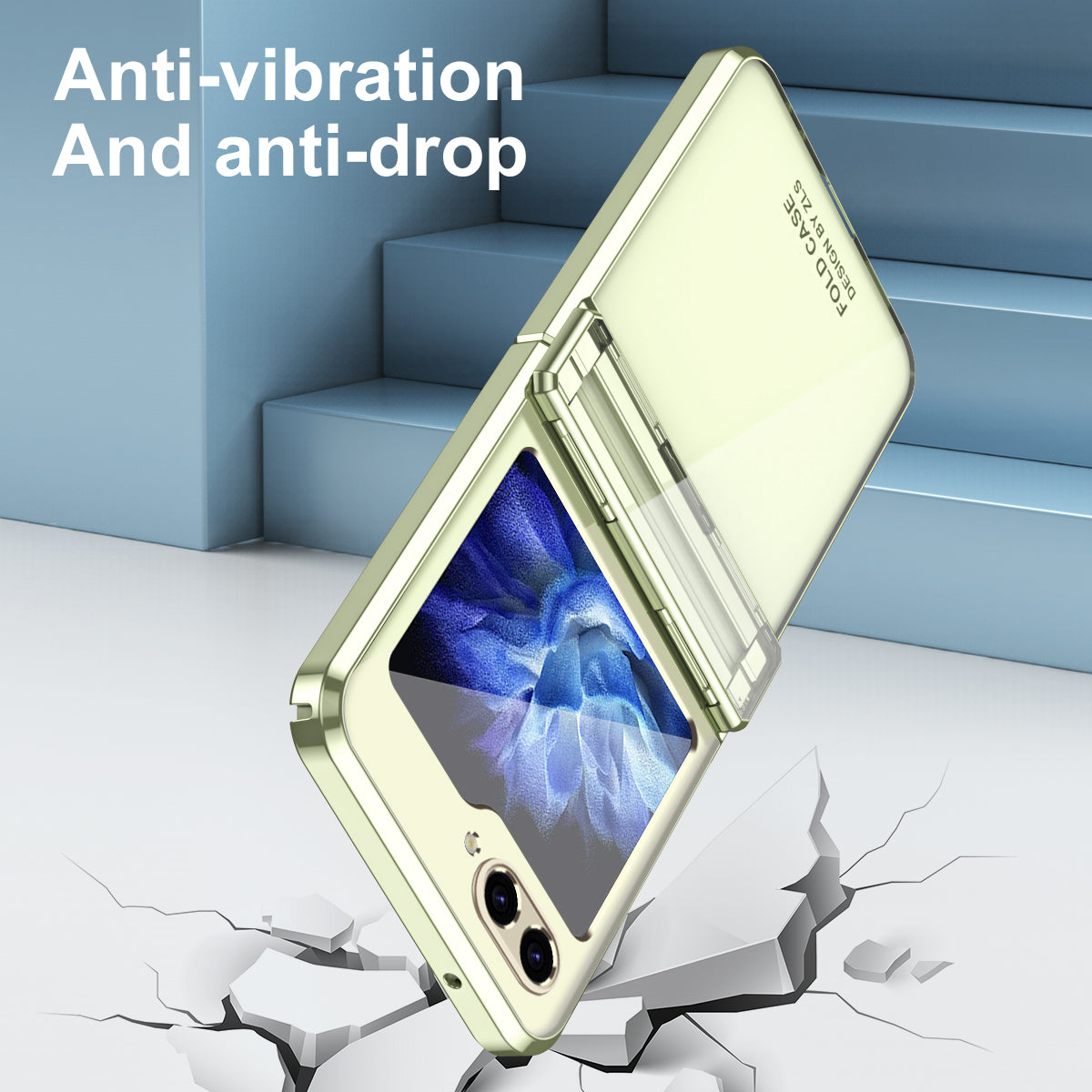 For Samsung Galaxy Z Flip6 5G Case Electroplating Hard PC Folding Phone Cover - Mint Green