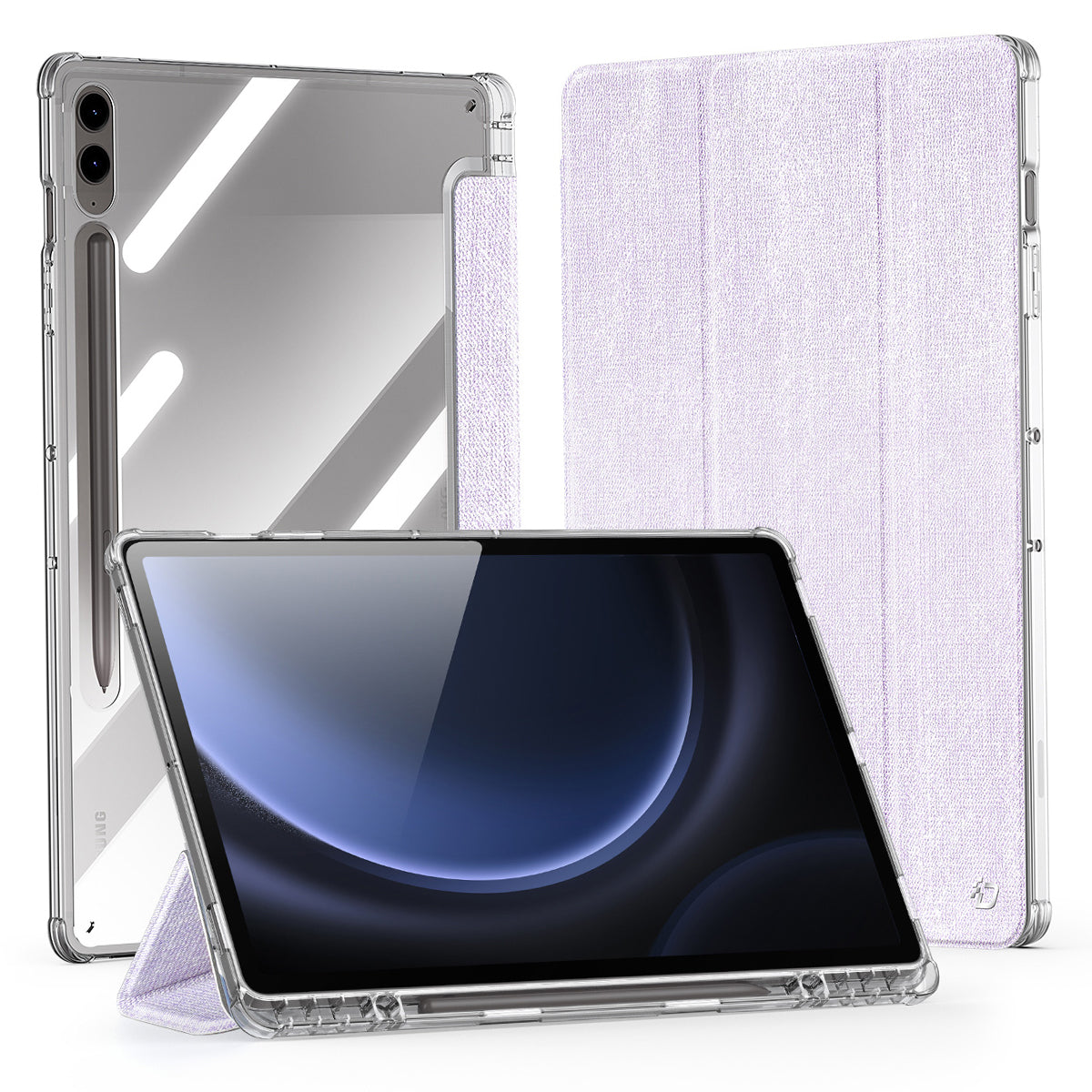 DUX DUCIS Unid Series For Samsung Galaxy Tab S9 FE+ / S9+ Case Auto Wake / Sleep TPU+PC+Leather Clear Tablet Cover - Light Purple