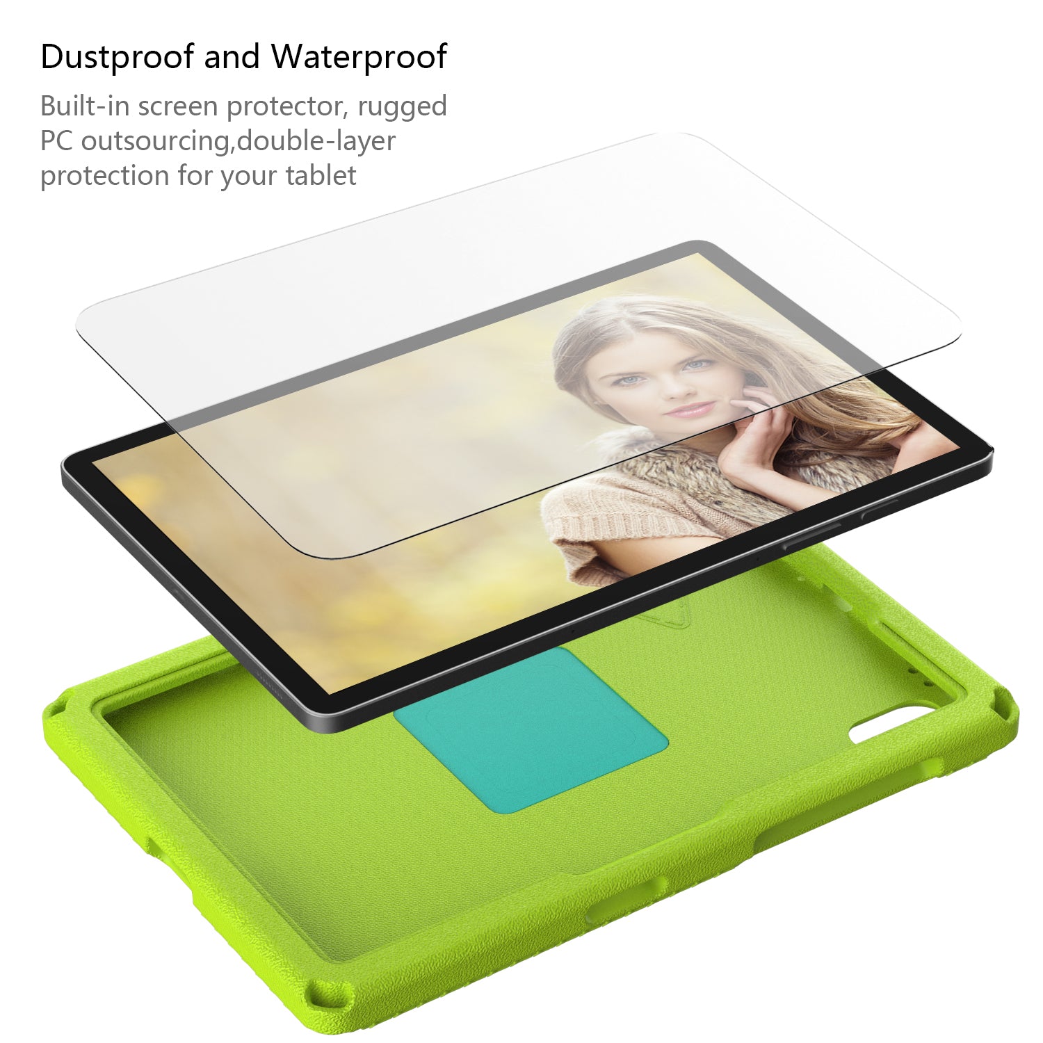 Eagle Pattern Kickstand Tablet Cover For Huawei MatePad SE 11 / Lenovo Tab M11 / Samsung Galaxy Tab S9 FE / S9 / S8 / S7 / Xiaomi Redmi Pad SE / Pad 6 - Green