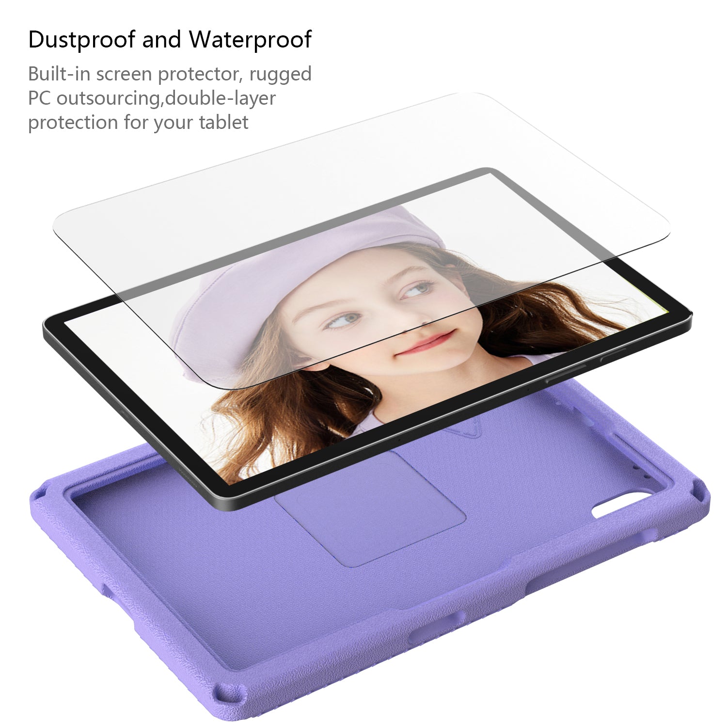 Eagle Pattern Kickstand Tablet Cover For Huawei MatePad SE 11 / Lenovo Tab M11 / Samsung Galaxy Tab S9 FE / S9 / S8 / S7 / Xiaomi Redmi Pad SE / Pad 6 - Light Purple