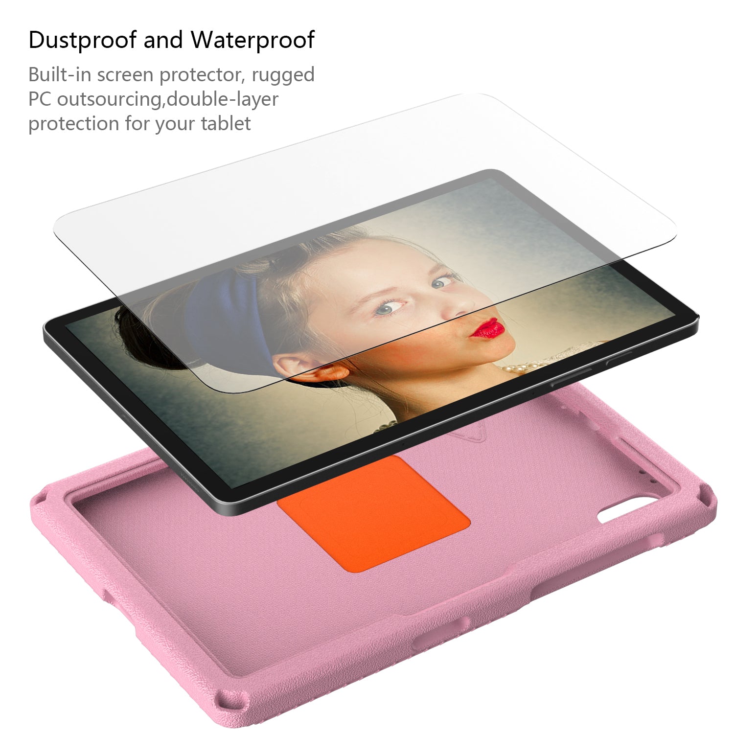 Eagle Pattern Kickstand Tablet Cover For Huawei MatePad SE 11 / Lenovo Tab M11 / Samsung Galaxy Tab S9 FE / S9 / S8 / S7 / Xiaomi Redmi Pad SE / Pad 6 - Pink