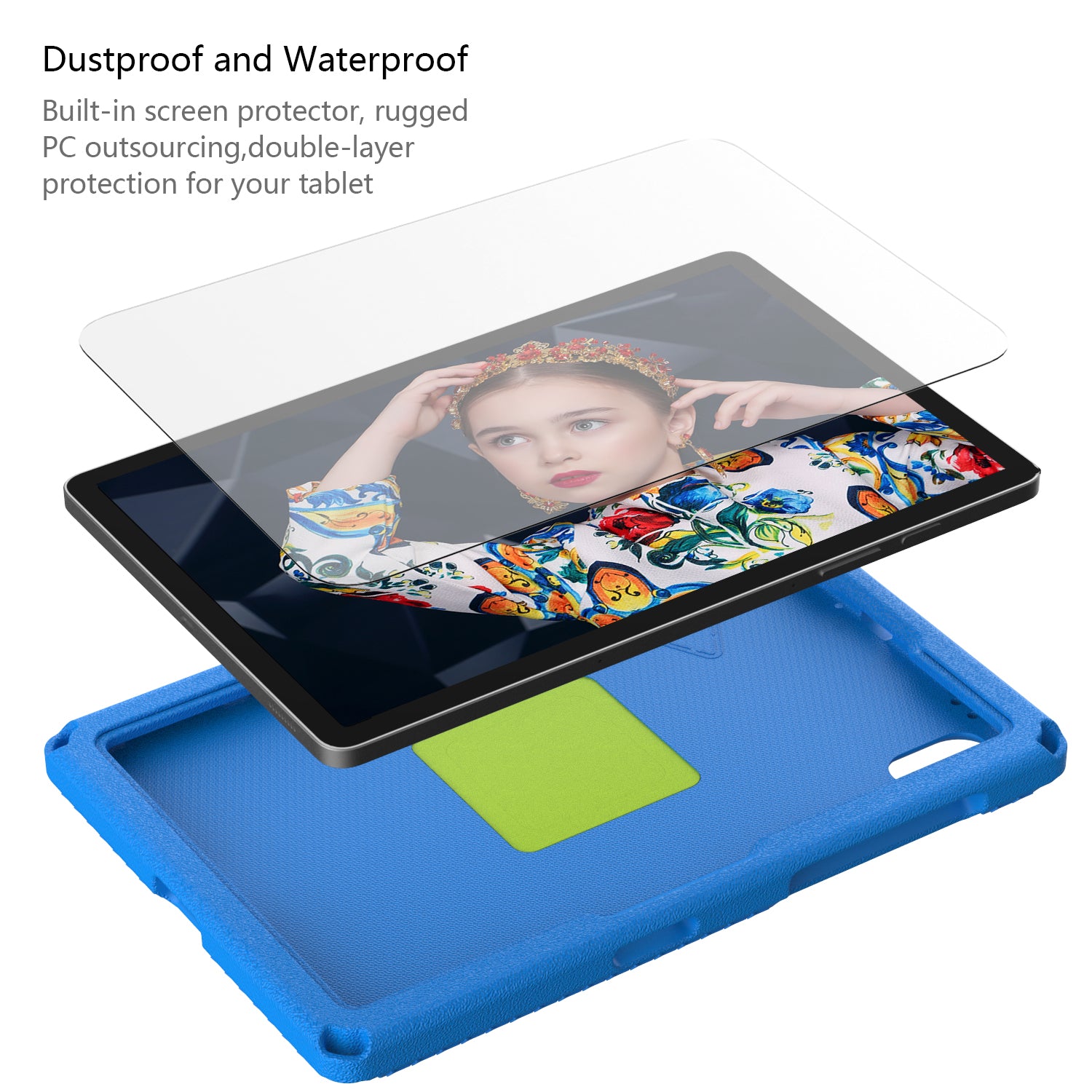 Eagle Pattern Kickstand Tablet Cover For Huawei MatePad SE 11 / Lenovo Tab M11 / Samsung Galaxy Tab S9 FE / S9 / S8 / S7 / Xiaomi Redmi Pad SE / Pad 6 - Blue