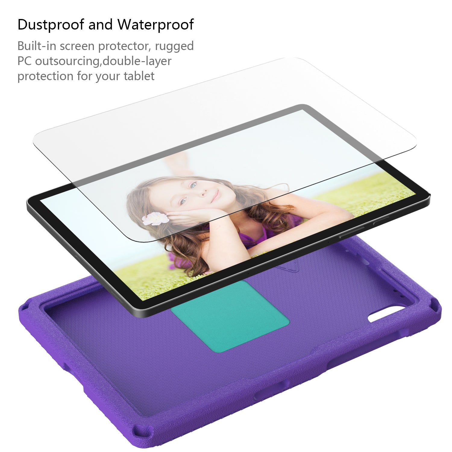 Eagle Pattern Kickstand Tablet Cover For Huawei MatePad SE 11 / Lenovo Tab M11 / Samsung Galaxy Tab S9 FE / S9 / S8 / S7 / Xiaomi Redmi Pad SE / Pad 6 - Purple