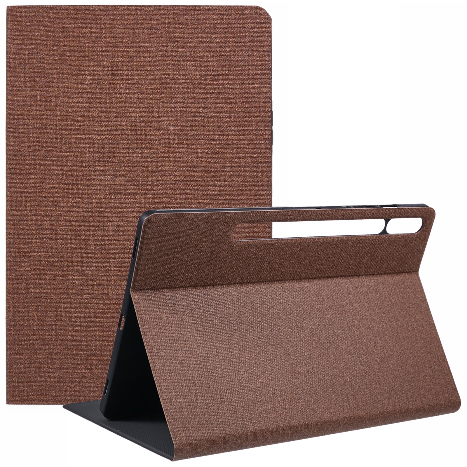 X-LEVEL For Samsung	Galaxy Tab S9+ X810, X816B, X818U / Tab S9 FE+ Case Cloth Texture Leather Tablet Cover - Brown