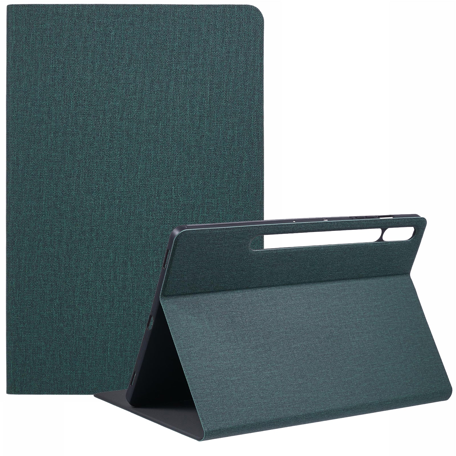 X-LEVEL For Samsung	Galaxy Tab S9+ X810, X816B, X818U / Tab S9 FE+ Case Cloth Texture Leather Tablet Cover - Green