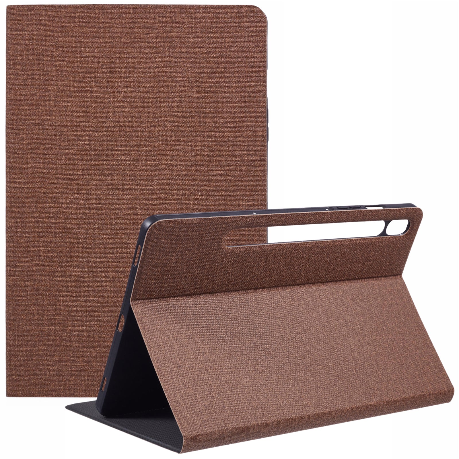 X-LEVEL For Samsung	Galaxy Tab S9 X710, X716B, X718U / Tab S9 FE Case Cloth Texture Leather Tablet Cover - Brown