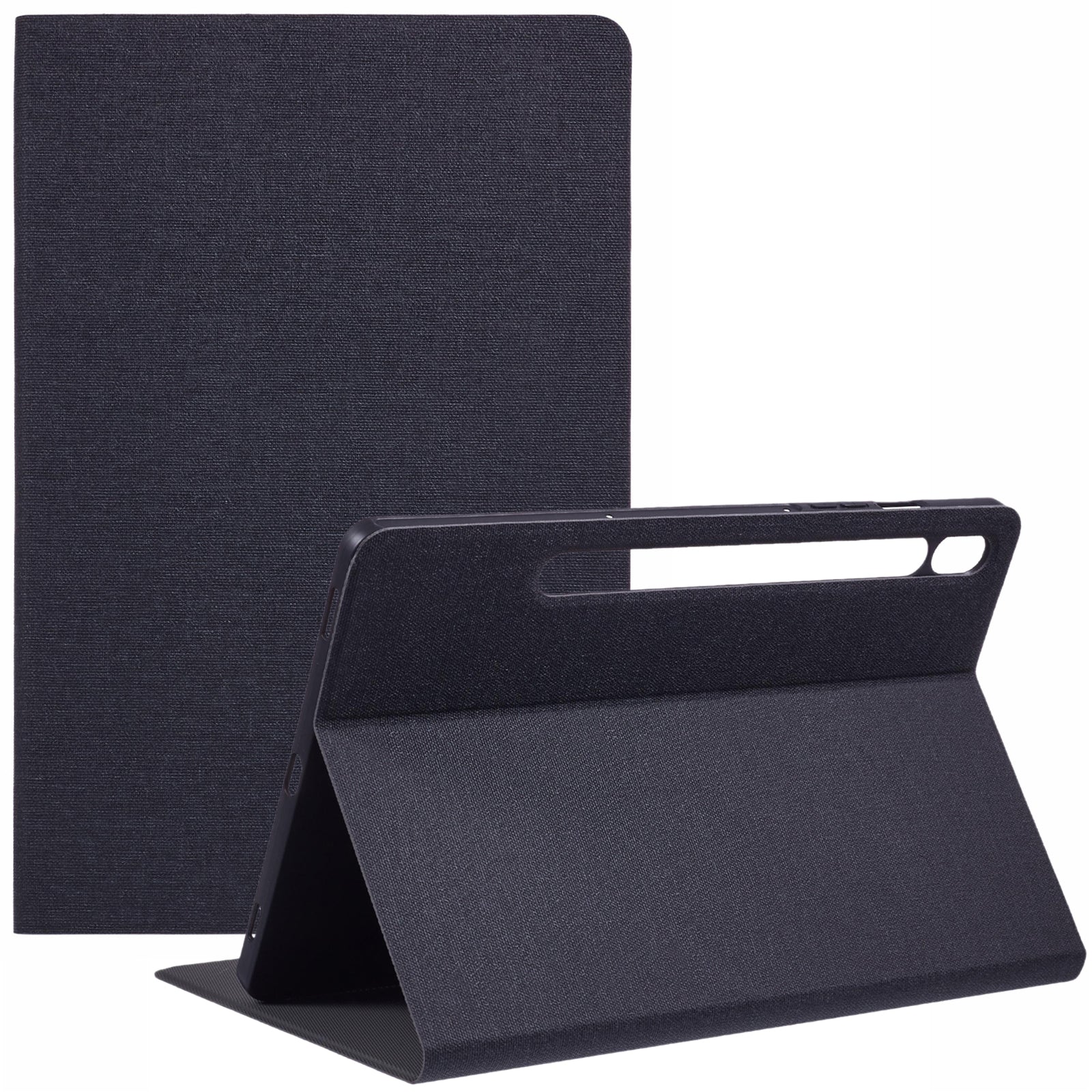 X-LEVEL For Samsung	Galaxy Tab S9 X710, X716B, X718U / Tab S9 FE Case Cloth Texture Leather Tablet Cover - Black