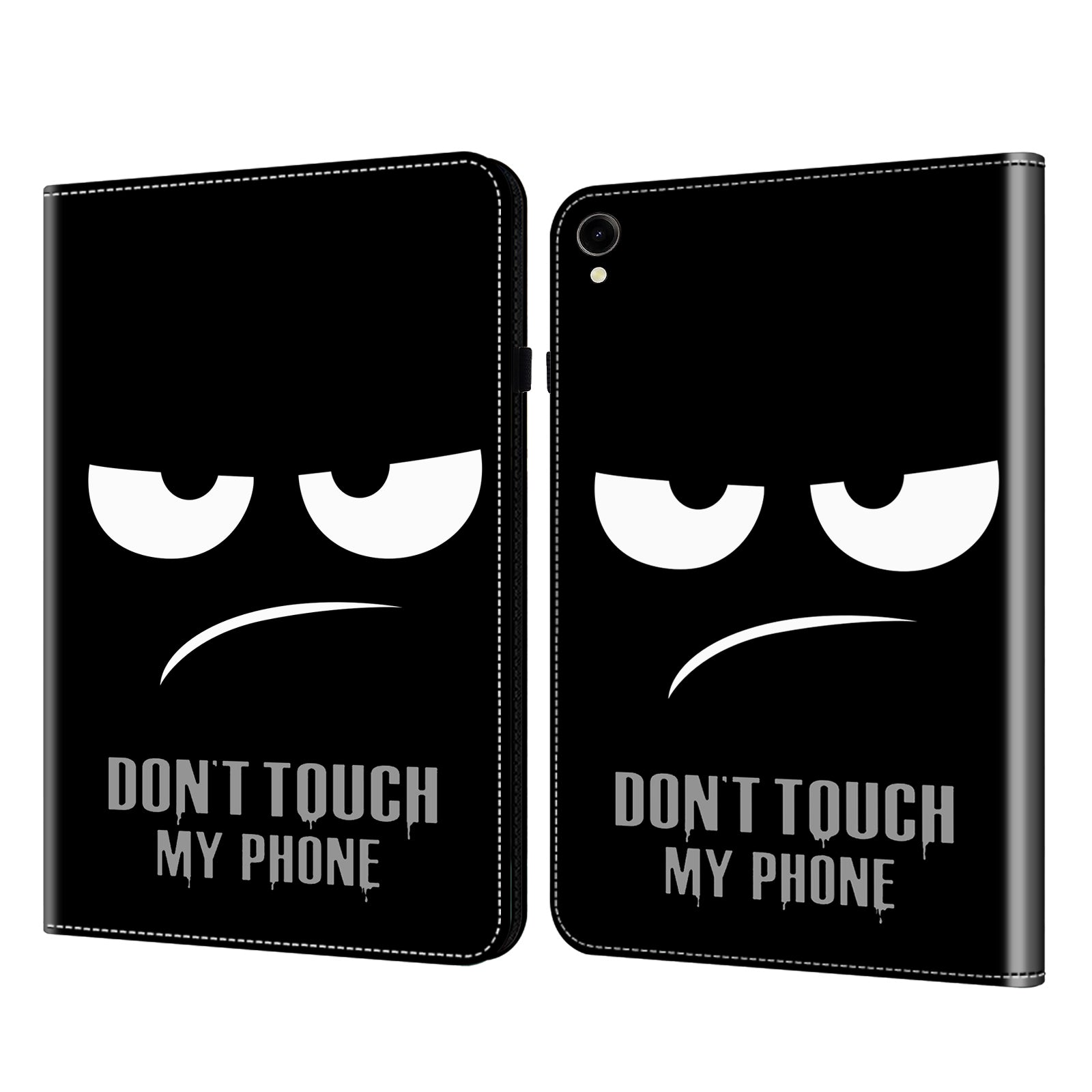 For Samsung Galaxy Tab S10 / S9 / S9 FE Anti-Drop PU Leather Tablet Case Shockproof Pattern Printing Shell Cover Stand - Don't Touch My Phone