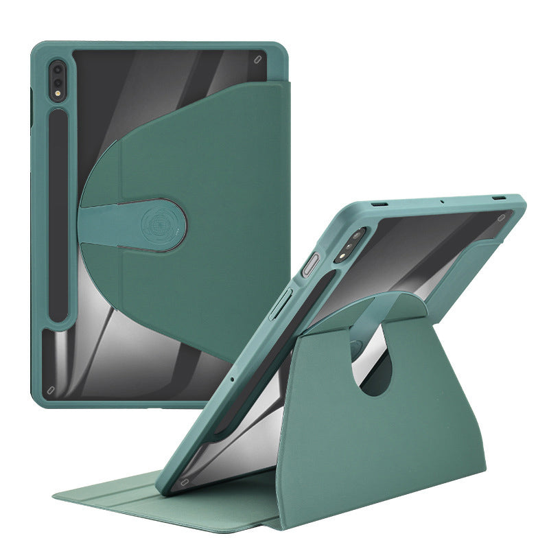 For Samsung Galaxy Tab S9+ / Tab S9 FE+ Case PC+TPU+PU Leather Stand Tablet Cover - Green