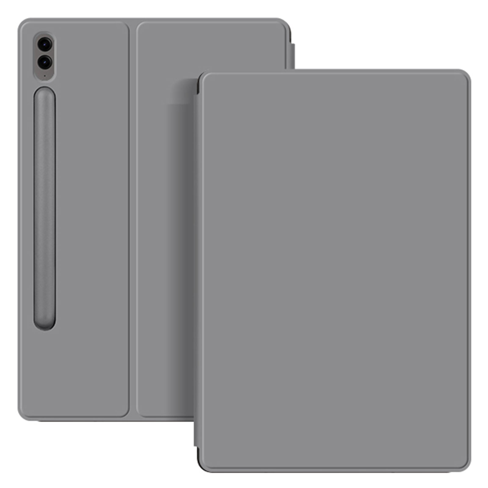 For Samsung Galaxy Tab S9 FE+ Leather Case Stand Magnetic Tablet Cover with Auto Sleep / Wake - Grey